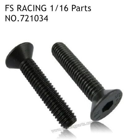 FS RACING 1/16 Scale RC Car Parts M3x18 Countersunk Hex Socket Bolt 721034