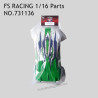 FS RACING 1/16 Scale High Speed Racing Car Parts Car Shell  Green 731136