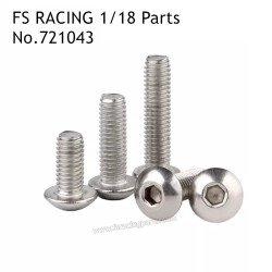 FS RACING 1/18 Scale RC Car Parts Hexagon Socket Flat Round Head Screws 721043