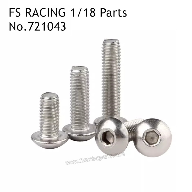 FS RACING 1/18 Scale RC Car Parts Hexagon Socket Flat Round Head Screws 721043