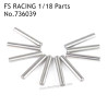 FS RACING 1/18 Scale Drift Car Parts 2x36.5 Swing Axis Set 736039
