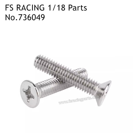 FS RACING 1/18 Scale Drift Car Parts M2.5x8 Flat Countersunk Thread Screw 736049