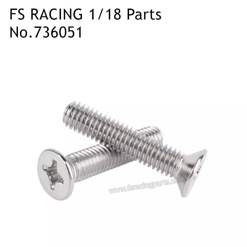FS RACING 1/18 Scale Drift Car High Speed Racing Car Parts M2x10 Flat Countersunk Thread Screw 736051