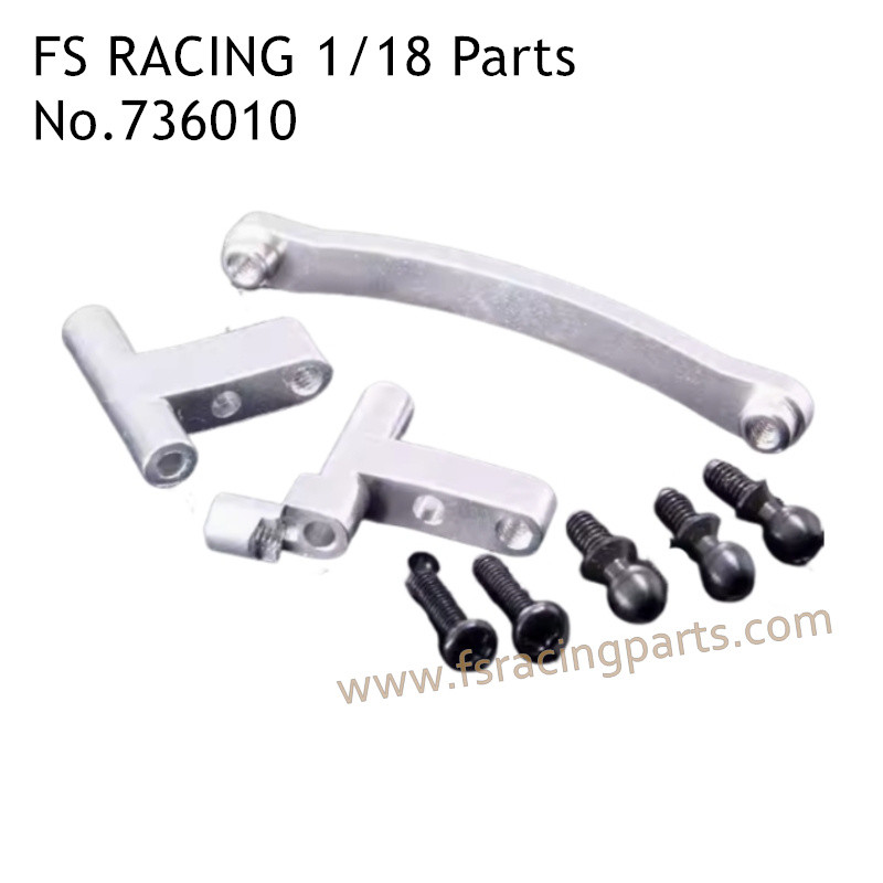 FS RACING 1/18 Scale Upgrade Parts Steering Connect Kit 736010 Silver, FS RACING RC Car Parts