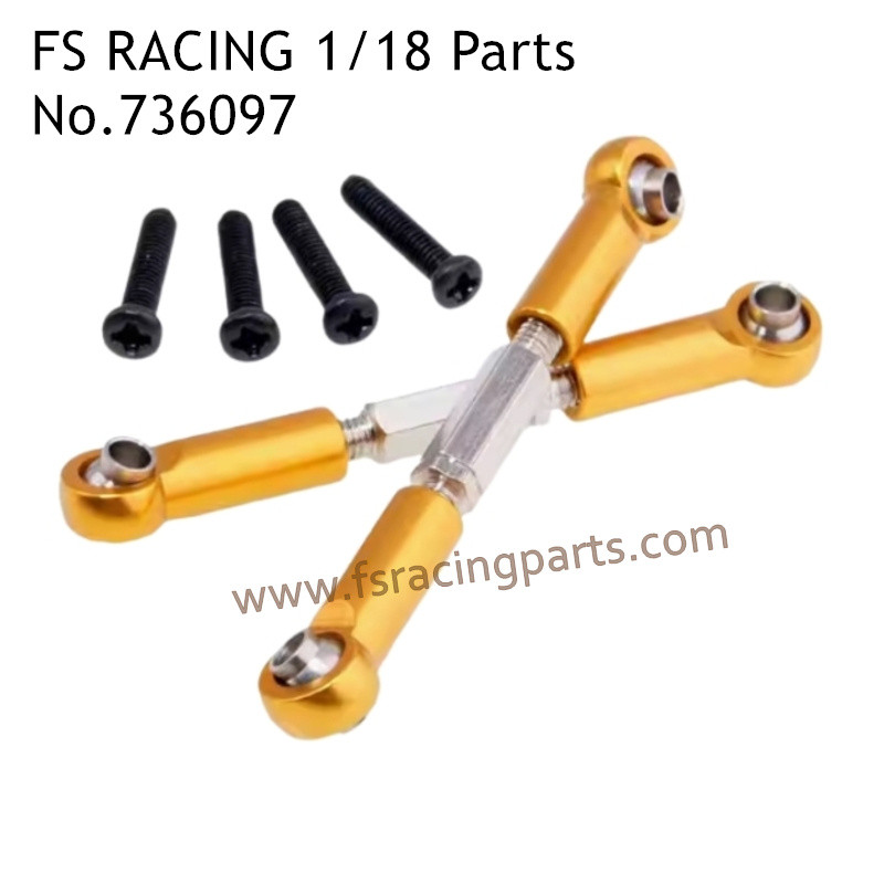 FS RACING 1/18 Scale High Speed Racing Upgrade Car Parts Steering Tie Rods Orange 736097