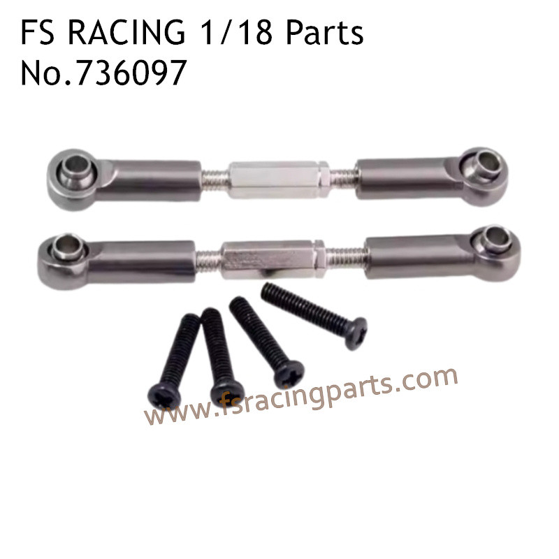 FS RACING 1/18 Scale High Speed Racing Upgrade Car Parts Steering Tie Rods Gray 736097