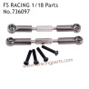 FS RACING 1/18 Scale High Speed Racing Upgrade Car Parts Steering Tie Rods Gray 736097