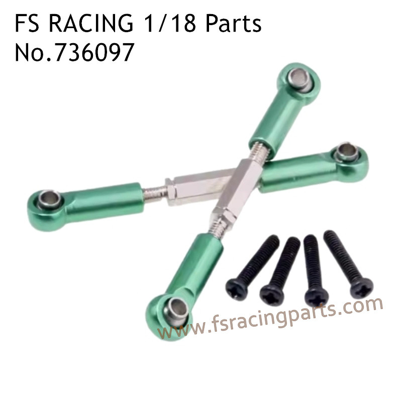 FS RACING 1/18 Scale High Speed Racing Upgrade Car Parts Steering Tie Rods Green 736097