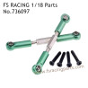 FS RACING 1/18 Scale High Speed Racing Upgrade Car Parts Steering Tie Rods Green 736097