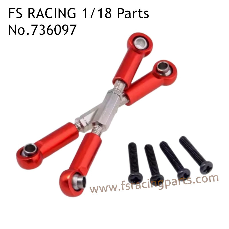 FS RACING 1/18 Scale High Speed Racing Upgrade Car Parts Steering Tie Rods Red 736097