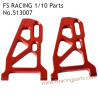 FS RACING 1/10 Scale High Speed Racing Car Upgrade Parts Front Lower Arm Red, FS RACING 513007