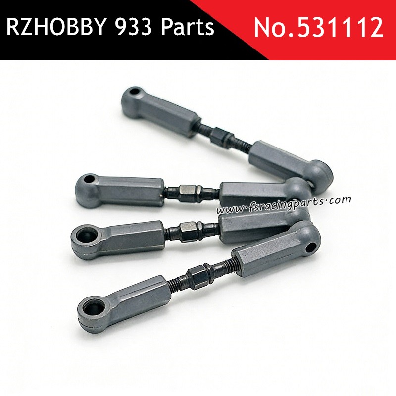 RZHOBBY WRC9 933 RC Car Parts Front and Rear Control Arm Tie Rod Set 531112