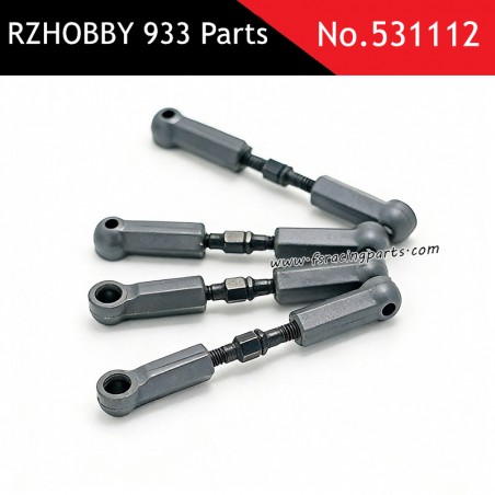 RZHOBBY WRC9 933 RC Car Parts Front and Rear Control Arm Tie Rod Set 531112