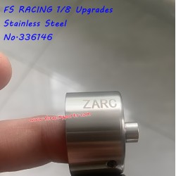 FS RACING 1/8 RC car differential housing 336146, side view handheld display of stainless steel casing