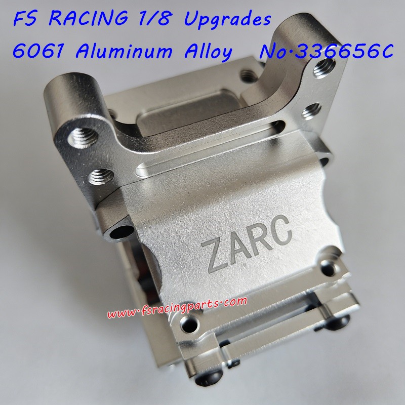 FS RACING 1/8 RC car aluminum alloy upgrade part No.2366566, side view showing mounting holes and ZARC branding