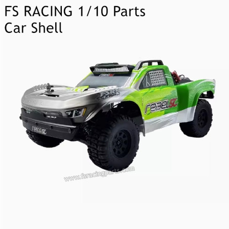 FS RACING 1/10 Scale Parts Green Car Shell with LED, FS RACING Parts