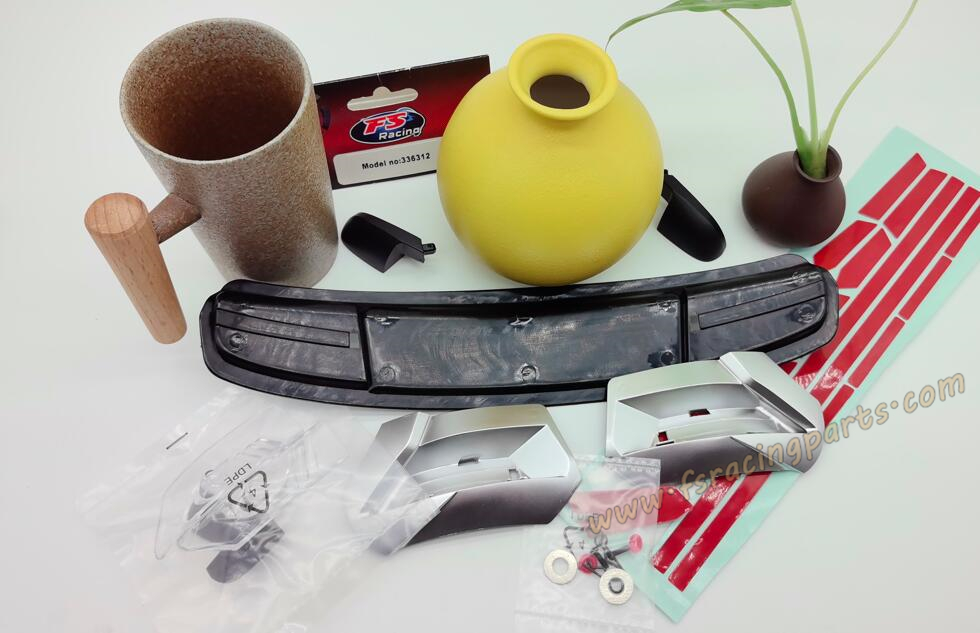 FS RACING 1/7 Scale High Speed Racing Car Parts Flat Runners Lamp Holders and Mirror Sets, FS RACING 336312